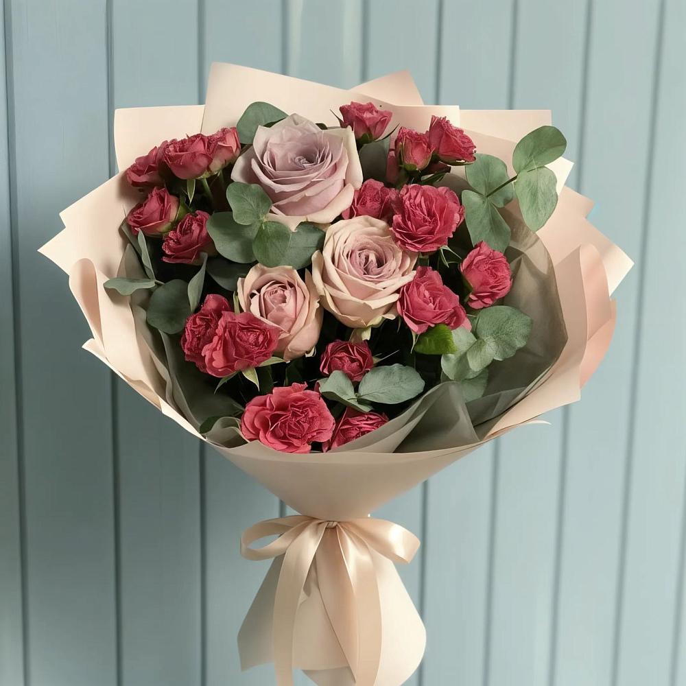 Букет цветов из: Гвоздики и Розы в Келермесской