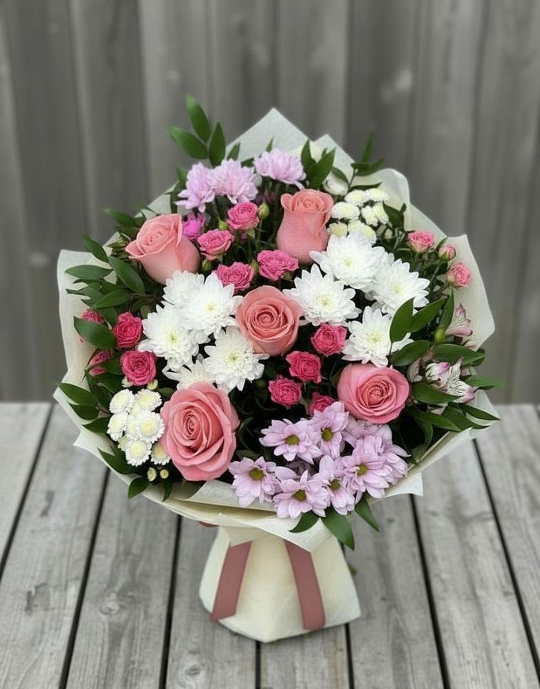 Букет цветов из: Альстромерии, Гвоздики, Розы и Хризантемы в Келермесской