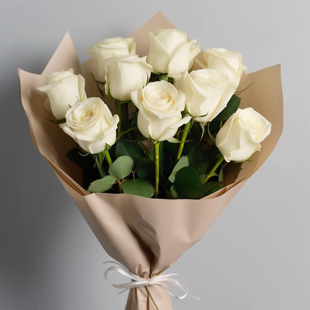 Букет 9 Белых роз Эдлесс Лав в Келермесской