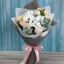 Букет цветов из:  Хризантемы и Розы #REPLACE_PRED# Келермесской