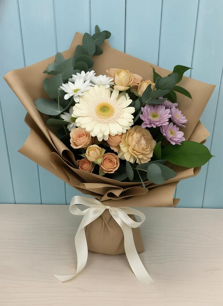 Букет цветов из: Герберы и Хризантемы в Келермесской