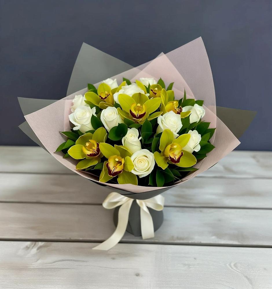 Букет цветов из: Орхидеи и Розы в Келермесской