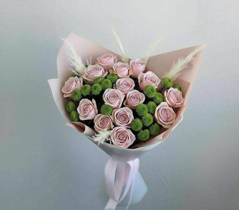 Букет цветов из: Розы и Хризантемы в Келермесской