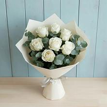 Букет Белые розы в Эвкалипте #REPLACE_PRED# Келермесской